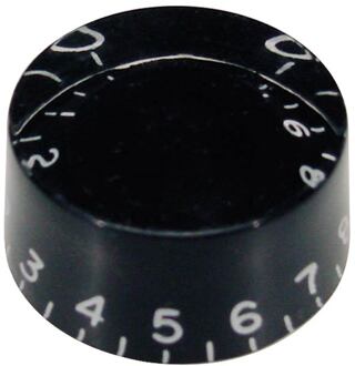 Boston KB-114 speed knob (hatbox), for inch type pot shaft, transparent black