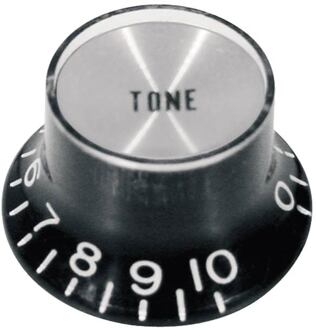 Boston KB-134-T bell knob SG model, for inch type pot shaft, black with chrome cap, tone