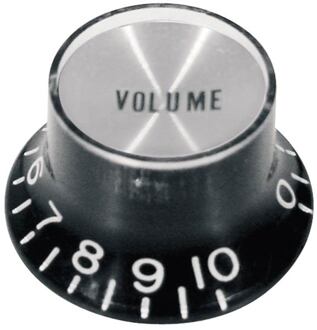 Boston KB-134-V bell knob SG model, for inch type pot shaft, black with chrome cap, volume