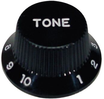 Boston KB-244-T bell knob, Stallion, for inch type pot shaft, black, tone