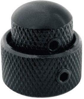 Boston KB-270 double dome knob, metal, 14x11 + 19x10mm, with set screws allen type, shaft size 3,0 + 6,0, black