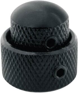 Boston KB-280 double dome knob, metal, 15x14 + 19x12mm, with set screws allen type, shaft size 6,0 + 8,0, black