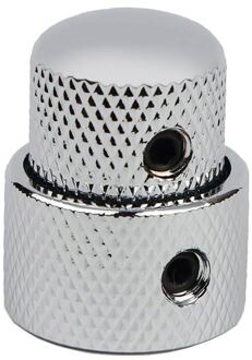 Boston KCH-280 double dome knob, metal, 15x14 + 19x12mm, with set screws allen type, shaft size 6,0 + 8,0, chrome