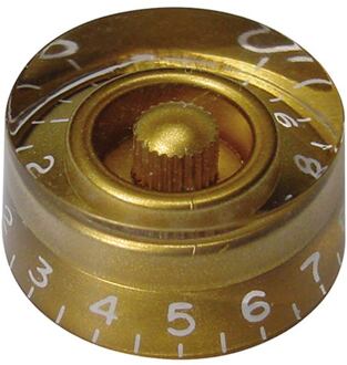 Boston KG-114 speed knob (hatbox), for inch type pot shaft, transparent gold