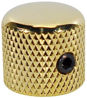 Boston KG-225 dome knob, metal, diam 15,0 x14,0mm, with set screw allen type, shaft size 6,1mm, gold
