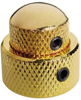 Boston KG-270 double dome knob, metal, 14x11 + 19x10mm, with set screws allen type, shaft size 3,0 + 6,0, gold