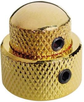 Boston KG-280 double dome knob, metal, 15x14 + 19x12mm, with set screws allen type, shaft size 6,0 + 8,0, gold
