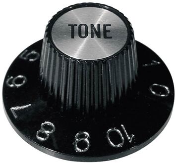 Boston KS-260-T witch hat knob, with chrome cap, black, tone