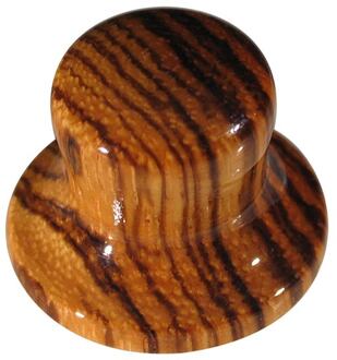 Boston KWZ-340 bell knob, wood, hat model, 25x19mm, zebra