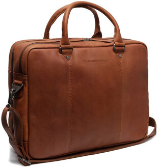 Boston Laptoptas cognac schoudertas heren - H 30 x B 41 x D 14 cm
