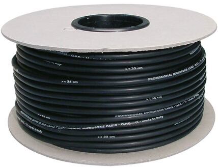 Boston MC-100-BK microfoonkabel microfoonkabel, zwart, rol, 100 meter, 6mm diameter