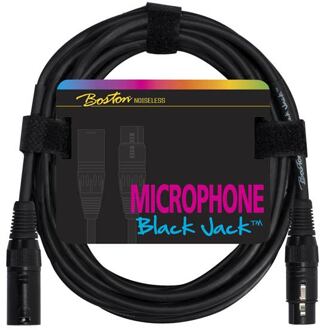 Boston MC-220-5 microfoonkabel microfoonkabel, zwart, 5 meter, 1 x XLR3f + 1 x XLR3m