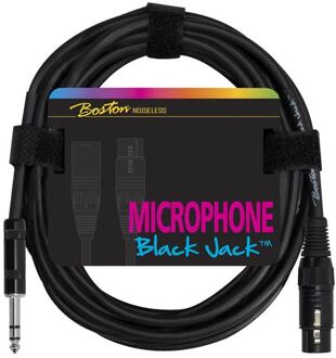 Boston MC-235-1 microfoonkabel microfoonkabel, zwart, 1 meter, 1x XLR3f + 1 x jack 3-polig gebalanceerd