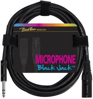 Boston MC-245-1 microfoonkabel microfoonkabel, zwart, 1 meter, 1x XLR3m + 1 x jack 3-polig gebalanceerd