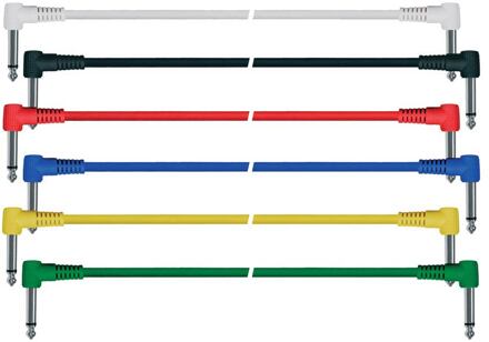 Boston PC-20-09H patch kabels patch kabels, mono, 0,9 meter, 6 stuks 6 kleuren, aangegoten haakse jacks