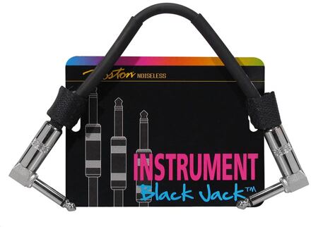 Boston PC-225-15 patch kabel patch kabel, zwart, 0,15 meter, 2 x haakse metalen jack