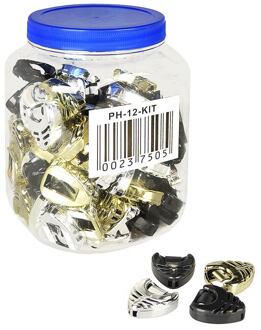 Boston PH-12-KIT assortimentkit met 100 plectrumhouders assortimentkit met 100 plectrumhouders, in zwart, zilver en gouf