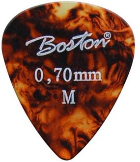 Boston PK-30-M 0.70 mm. plectrums 0.70 mm. plectrums, celluloid, tortoise, medium, standaard druppel model, 24-pack
