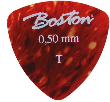 Boston PK-40-T 0.50 mm plectrums 0.50 mm plectrums, celluloid, tortoise, thin, standaard driehoekig model, 24-pack