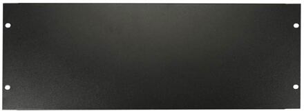 Boston RK-4-L 19 inch rack panel, metal, black, rack plate, bended edge, 4 HE
