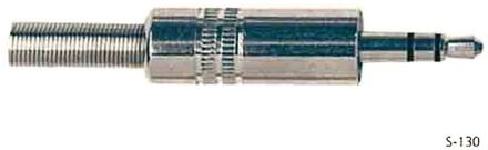 Boston S-130 jack plug mini jack plug mini, 3,5mm, 3-polig, nikkel, met veer 5mm