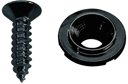 Boston SH-4-B snaargeleider snaargeleider, knoop model, zwart, inclusief schroef, diameter 10mm, hoogte 5mm