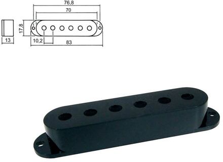 Boston SPC-10-BK pickup cover, Stallion model single coil, 83,0-70,0x17,8x18,0mm, 3 pcs, black