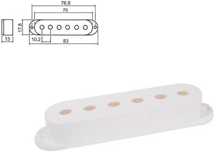 Boston SPC-10-WH pickup cover, Stallion model single coil, 83,0-70,0x17,8x18,0mm, 3 pcs, white