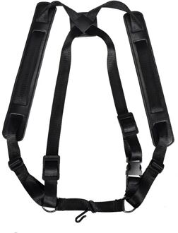 Boston SRH-50-BK harnas voor saxofoon harnas voor saxofoon, leder look, gevoerd, zwart, breedte: 50 mm