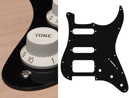 Boston ST-123-B slagplaat slagplaat, Stallion, 1 ply, black, SSH, 3 pot holes, 3-5 switch