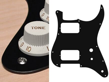 Boston ST-131-BM slagplaat slagplaat, Stallion, 1 ply, black mat, HH, 2 pot holes, toggle switch