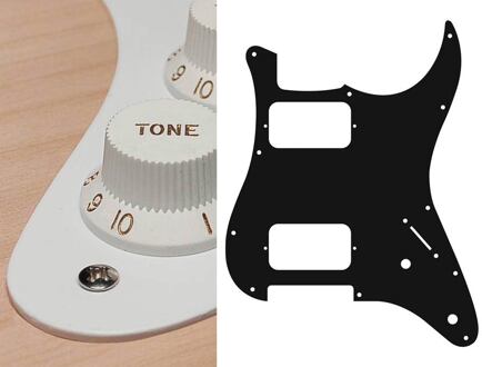 Boston ST-132-W slagplaat slagplaat, Stallion, 1 ply, white, HH, 2 pot holes, 3-5 switch