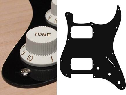 Boston ST-133-B slagplaat slagplaat, Stallion, 1 ply, black, HH, 3 pot holes, 3-5 switch