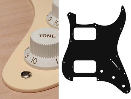 Boston ST-133-C slagplaat slagplaat, Stallion, 1 ply, cream, HH, 3 pot holes, 3-5 switch