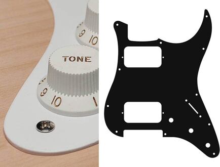 Boston ST-133-W slagplaat slagplaat, Stallion, 1 ply, white, HH, 3 pot holes, 3-5 switch