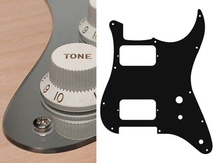 Boston ST-231-MC slagplaat slagplaat, Stallion, 2 ply, mirror chroom, HH, 2 pot holes, toggle switch