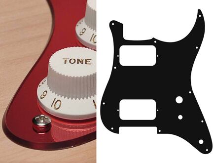 Boston ST-231-MR slagplaat slagplaat, Stallion, 2 ply, spiegel rood, hh, 2 pot holes, toggle switch