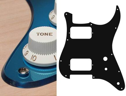 Boston ST-231-MU slagplaat slagplaat, Stallion, 2 ply, spiegel blauw, hh, 2 pot holes, toggle switch