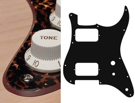 Boston ST-231-RBP slagplaat slagplaat, Stallion, 2 ply, tiger brown pearl, HH, 2 pot holes, toggle switch