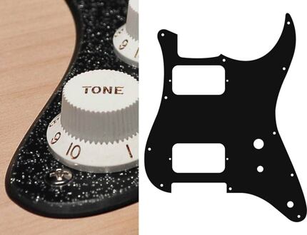 Boston ST-231-SBK slagplaat slagplaat, Stallion, 2 ply, sparkling black, HH, 2 pot holes, toggle switch