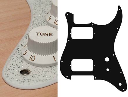 Boston ST-231-SSV slagplaat slagplaat, Stallion, 2 ply, sparkling silver, HH, 2 pot holes, toggle switch