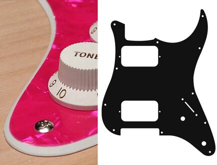 Boston ST-232-PP slagplaat slagplaat, Stallion, 2 ply, pearlpink, HH, 2 pot holes, 3-5 switch