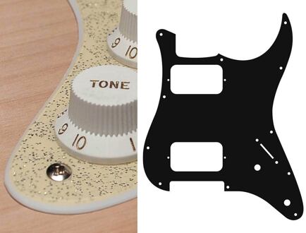 Boston ST-232-SGD slagplaat slagplaat, Stallion, 2 ply, sparkling gold, HH, 2 pot holes, 3-5 switch