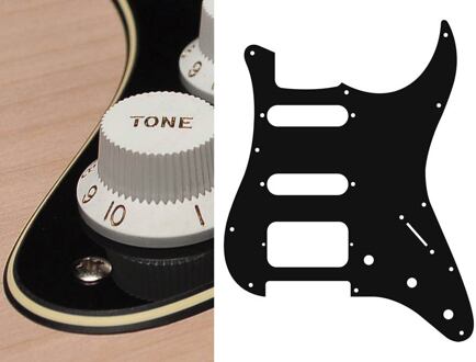 Boston ST-323-BC slagplaat slagplaat, Stallion, 3 ply, black and cream, SSH, 3 pot holes, 3-5 switch