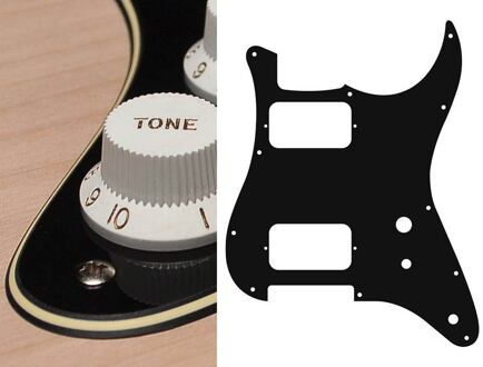 Boston ST-331-BC slagplaat slagplaat, Stallion, 3 ply, black and cream, HH, 2 pot holes, toggle switch