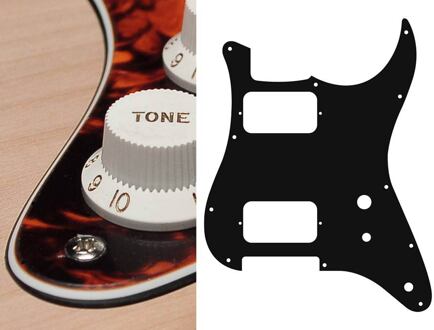 Boston ST-331-MO slagplaat slagplaat, Stallion, 3 ply, marble orange, HH, 2 pot holes, toggle switch