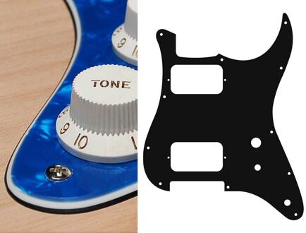 Boston ST-331-PBU slagplaat slagplaat, Stallion, 3 ply, pearlblue, HH, 2 pot holes, toggle switch