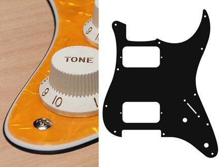 Boston ST-332-PY slagplaat slagplaat, Stallion, 3 ply, pearlyellow, HH, 2 pot holes, 3-5 switch