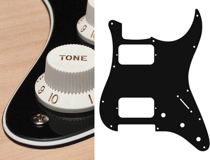 Boston ST-333-BC slagplaat slagplaat, Stallion, 3 ply, black and cream, HH, 3 pot holes, 3-5 switch