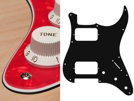 Boston ST-333-PR slagplaat slagplaat, Stallion, 3 ply, pearlred, HH, 3 pot holes, 3-5 switch